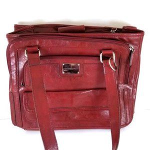 Liz Claiborne Red Leather Laptop Business Case NEW